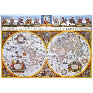 Wooden City Puzzle 1010 pièces/100 formes : carte antique Nova Terrarum