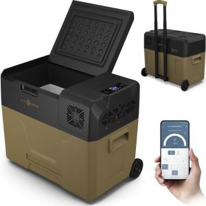 PEME Glaciere Auto - Glaciere Moto compresseur - 39 l - Expedition 40 - Glaciere Moto contrôle du smartphone - Sable
