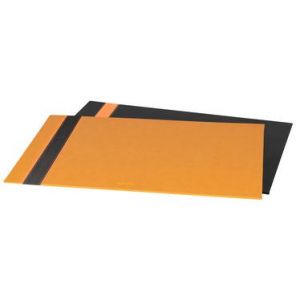 Rhodia 118806C - Sous-main Orange&Black, simili cuir noir, 60x40 cm