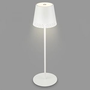 Image de BRILONER - Lampe de table LED rechargeable 2 en 1, gradation progressive, tactile, lumière mobile, Lampe de table LED d'extérieur, Lampe de table LED sans fil, blanc