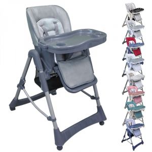 Monsieur Bébé Chaise haute bébé pliable - grise