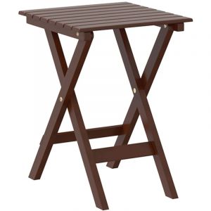 VidaXL Table d'appoint pliable marron bois de peuplier massif