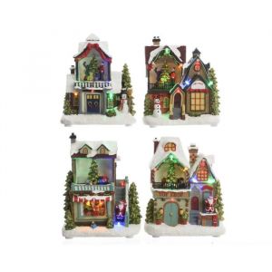 Lumineo MAISON DE NO&Euml;L AVEC MOUVEMENTS ET &Eacute;CLAIRAGE SUR LE CHOIX