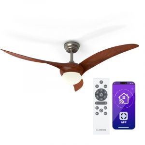 Klarstein Blumfeldt Monteverde Ventilateur Plafond avec Éclairage – Télécommande & App, 6 Vitesses, Modes Été & Hiver, Éclairage Dimmable 3 Tons,