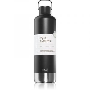 EQUA Timeless Bouteille isotherme à double paroi en acier inoxydable, froide pendant 24 heures ou chaude jusqu'à 12 heures, sans BPA, anti-fuite, durable, multifonctionnelle (Dark, 1000 ml)