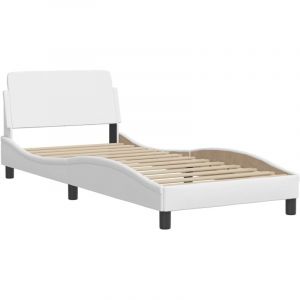 VidaXL Cadre de lit avec tête de lit Blanc 80x200 cm Similicuir