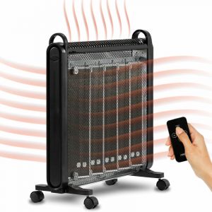 Arebos Mica Convecteur 2000 W | chauffage électrique | chauffage électrique mobile à économie d'énergie | 2 vitesses | noir