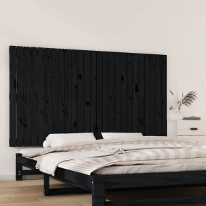 VidaXL Tête de lit murale Noir 159,5x3x90 cm Bois massif de pin