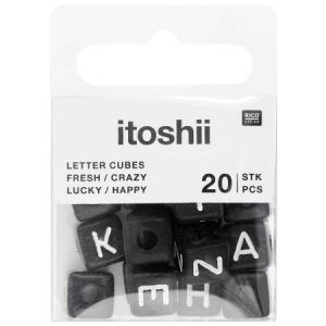 Rico Design Itoshii pack 20 perles ponii noires fresh crazy lucky happy