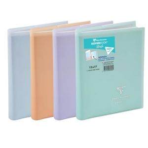 Clairefontaine Exacompta - Réf. 027453E - 1 Agenda Forum Color Koverbook Blush Pastel 12 x 17 cm Journalier Août 2025 à Juillet 2026 -Couleur aléatoire