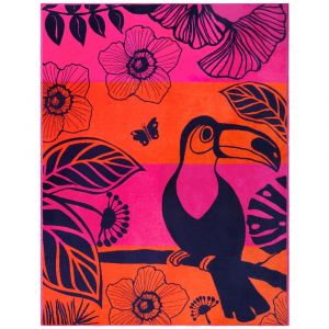 Serviette de plage éponge Velours Rose Tropical Forest 140x180