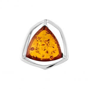 Cleor Pendentifs Pendentif en Argent 925/1000 Blanc et Ambre Orange Femme multicolor - Taille 36