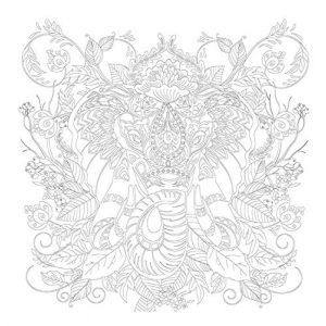 HONSELL- Cadre en Forme d'éléphant-Format 30 x 30 cm-Motif pré-imprimé à colorier avec des peintures acryliques, aquarelles et à l'huile feutres, 10126617, Blanc