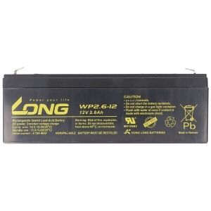 Batterie au plomb Kung Long WP2.6-12 F1, 12V, 2.6Ah avec connexion Faston 4.8mm