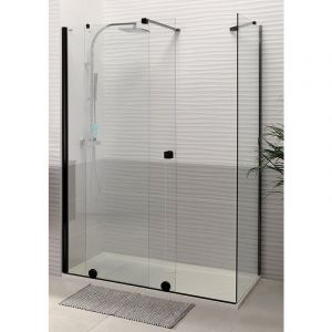 Image de Alterna PAROI DE DOUCHE COULISSANTE PUREDAY VERRE TIMELESS PROFILÉ NOIR 200 CM GAUCHE