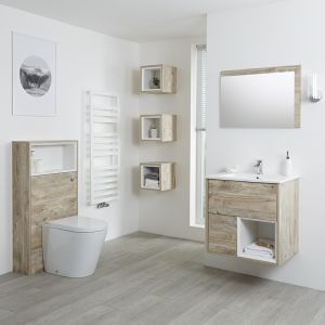 Image de Hudson Reed Meuble Lavabo 46.5x61cm & Pack WC Hoxton Chêne Clair