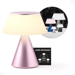Lexon Lampe led luma l rose - D.15.6x18 cm