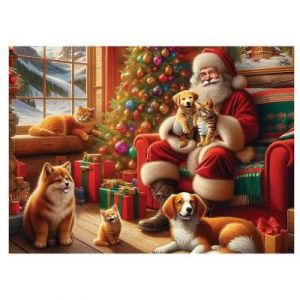 Wooden City Puzzle 1010 pièces en bois : Père Noël et ses amis