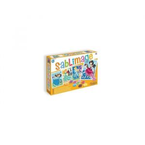Sentosphère Coffret sablimage princesses : 4 tableaux 16 pots sable colore - loisir creatif enfant 4 ans fille - made in france