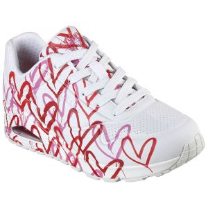 Skechers Baskets Femme, Blanc, 35 EU