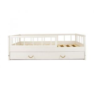 Image de Lit enfant bois scandinave 160x80cm blanc
