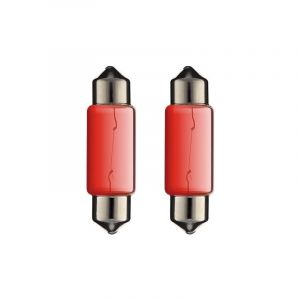 Cyclingcolors 2x Ampoule 5W 10X36 24V ROUGE camion fourgon voiture tracteur véhicule agricole