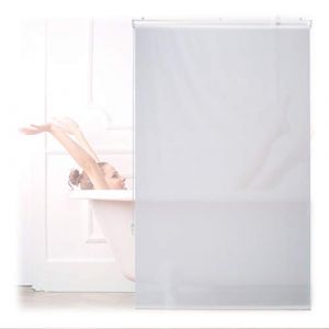 Image de Relaxdays Store de baignoire, 100x240 cm, rideau de douche hydrofuge, plafond & fenêtre, pare-bain, salle de bain, blanc