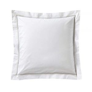 Blanc des vosges Taie Souvenir Ardoise 65 x 65 cm - Percale 100% coton 80fils/cm²
