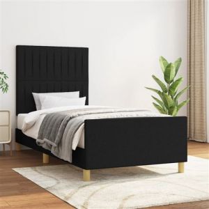 VidaXL Cadre de lit avec tête de lit Noir 80x200 cm Tissu