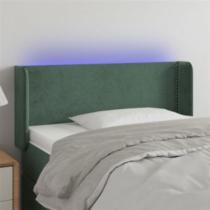 VidaXL Hoofdbord LED 103x16x78/88 cm fluweel donkergroen3123141