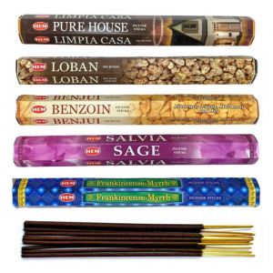Assortiment dencens Bouquet Purification. Lot de 100 bâtons (5 parfums) marque HEM.