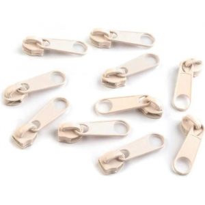 Cyclingcolors 10x Curseur N°5 Non Verrouillable Pour Fermeture Éclair À Glissière Spirale Zipper Tirette Métal Idéal Jupe Vêtement, Coquillage