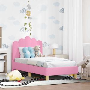 VidaXL Cadre de lit pour tout-petit avec t&ecirc;te de lit Rose 70 x 140 cm