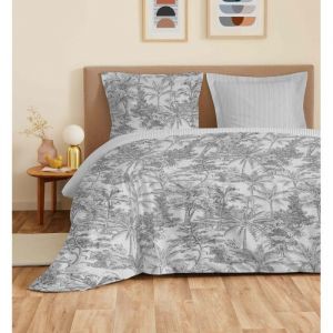 Parure de draps 4 pi&egrave;ces Vanessa pour lit 140 x 190 cm Adama Perle