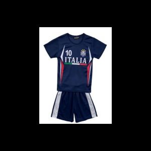 Ensemble Foot Enfant Style Italie – Maillot Et Short Bleu Marine