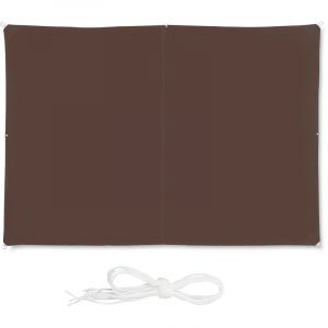 Relaxdays Voile d'ombrage rectangle diffuseur d'ombre protection soleil balcon jardin UV 2x3 m imperméable, marron