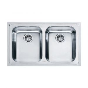 Franke &Eacute;vier avec 2 bacs LOGICA LINE LLX 620 (Inox satin&eacute; - Acier)