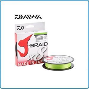 Daiwa J-Braid 8 Braid 0.35mm, 36,0kg/39,0lbs, 300m chartreuse, ligne de p&ecirc;che tress&eacute;e ronde