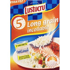 Image de Lustucru Riz long grain cuisson express 5 minutes - Les 5 sachets de 90g