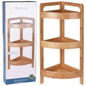 Wadiga Bathroom Solutions &Eacute;tag&egrave;re de salle de bain &agrave; 3 niveaux bambou