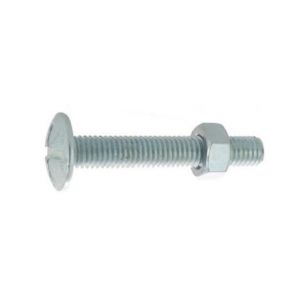 Ultima Boulon poelier à tête ronde large fendue en croix acier zingué blanc classe 4.8 NFE 25128/DIN 555 10X40 boîte de 100 - 80310040