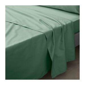 Douceur d'int&eacute;rieur, Drap Plat (180 x 290 cm) Percaline Tilleul, 100% Coton