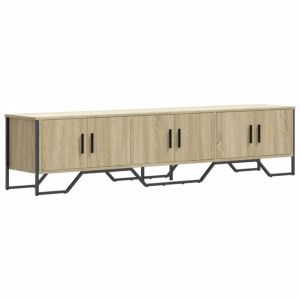 VidaXL Meuble TV chêne sonoma 180x34x41 cm bois d'ingénierie, support TV, buffet TV, meuble multimédia, banc TV, meuble hifi, centre de divertissement