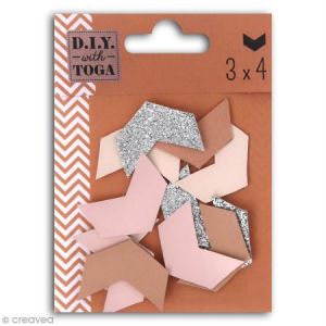 Toga Découpes en simili cuir - Nude - Chevrons - 12 pcs