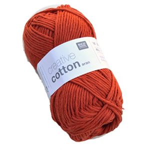 Rico Design Pelotes de fil à tricoter CREATIVE COTTON ARAN de - Laissez libre cours à votre créativité avec douceur et style ! 77 Renard - 77 Renard