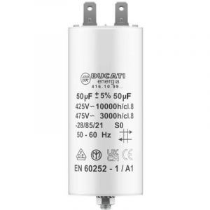 Condensateur 50 uF pour Moteur Monophasé - Utilisation pour Kärcher, Pompe de Piscine, Porte de Garage - 425V/450V/475V
