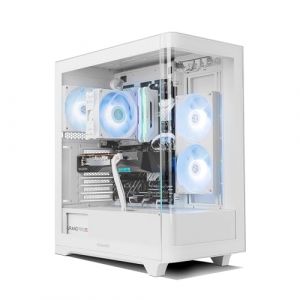 Image de Nox Boîtier PC Hummer ETHER Midi Tower Blanc Verre Trempé USB-C