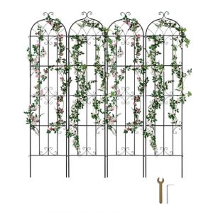 VEVOR Treillis Jardin pour Plantes grimpantes, 51 x 220 cm, Treillis Fleurs de Jardin en métal antirouille, Treillis de rosiers grimpants extérieur, Support de concombres, pour Cours, pelouses, 4 pcs