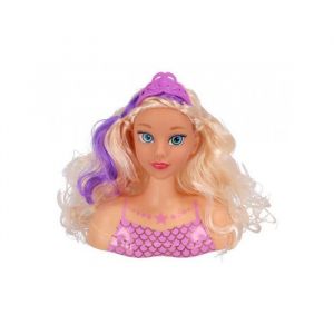 Otto Office Tete a coiffer princesse sirene 18 cm 6 accessoires - cheveux blonds - coiffure fashion - jouet enfant - set poupee et carte