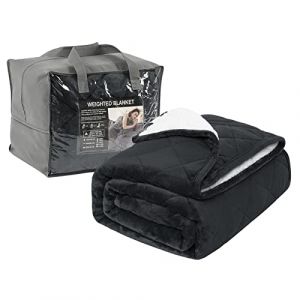 WOLTU Couverture Lestée, Couverture Pondérée 11kg, Couverture Thérapeutique Contre Stress, Insomnie, Anxiété, Couverture Double Face en Flanelle et en Polaire Sherpa, 150x200 cm Anthracite